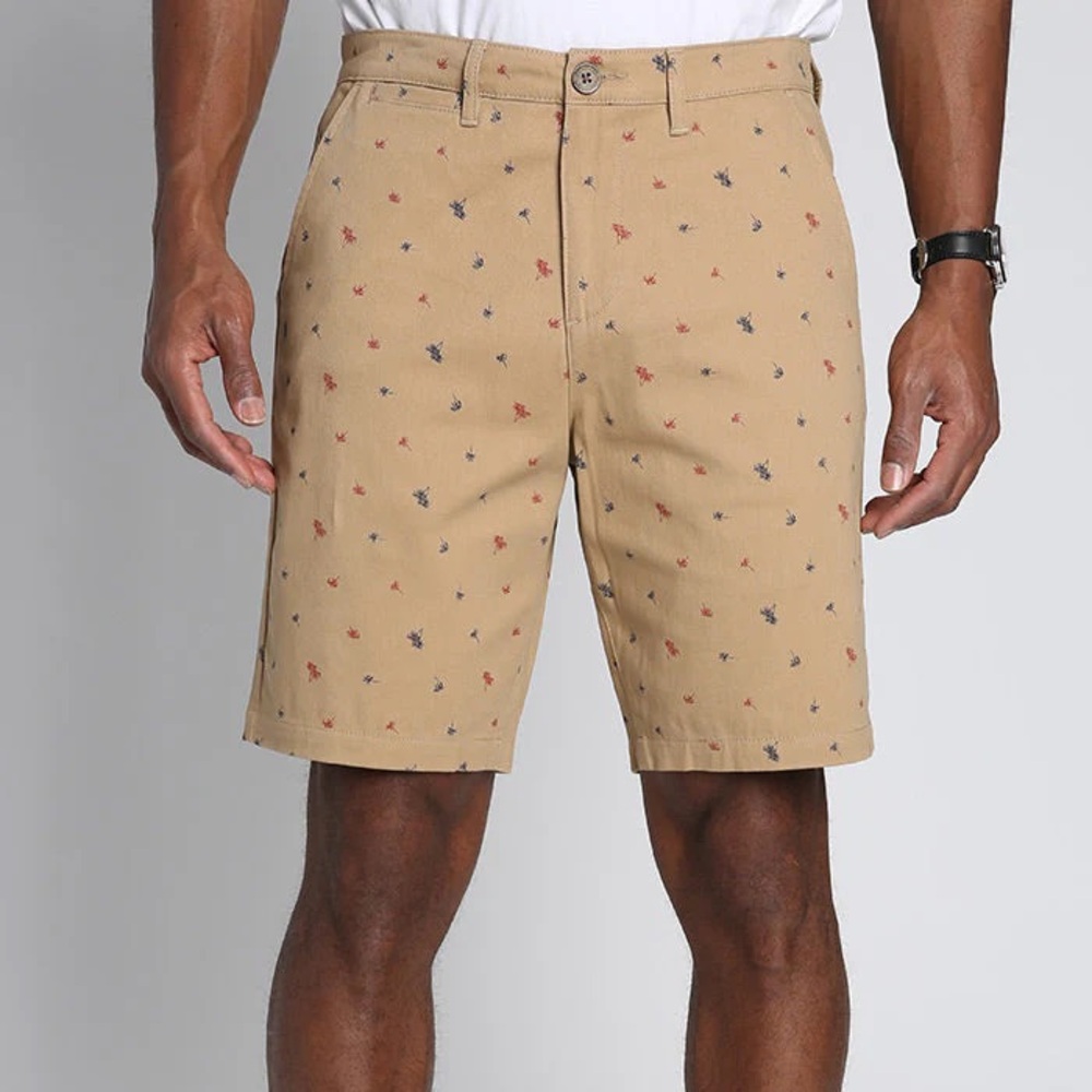 Jachs Tan Khaki Palm Tree Bleecker Shorts 33 NEW Red Blue Tropical Preppy Summer